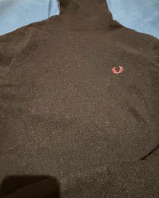 Maglione lana collo alto nero fred perry