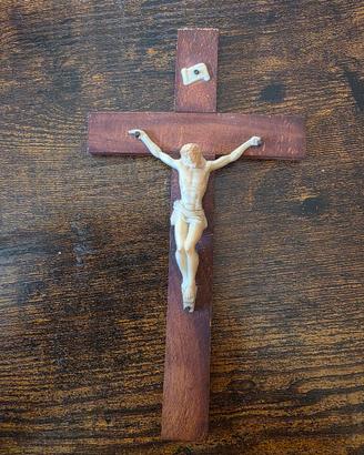 Crocifisso Vintage Legno Anni 60 - Da Parete
