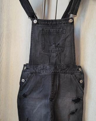 Salopette/abito jeans Hollister grigio/nero XS