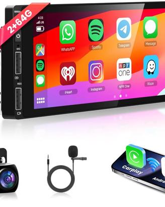 2G+64G Android 13 Autoradio 1 Din con Wireless App