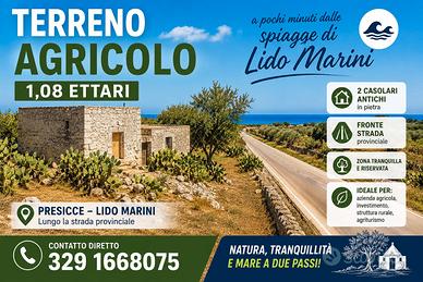 TERRENO AGRICOLO CON DUE CASOLARI Lido Marini
