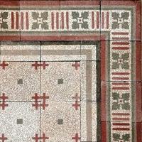 Cementine antiche, tappeto di graniglie d'epoca