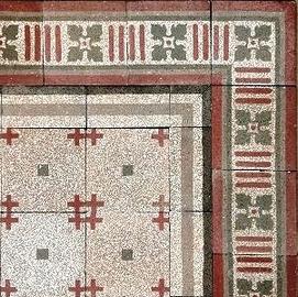 Cementine antiche, tappeto di graniglie d'epoca