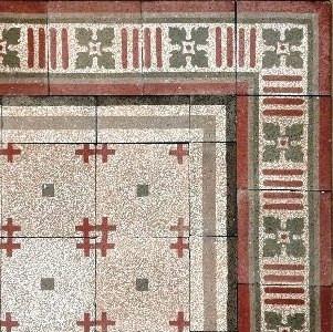 Cementine antiche, tappeto di graniglie d'epoca