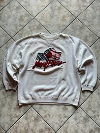 Felpa Crewneck Johnny Blaze XL Bianca Vintage Uomo