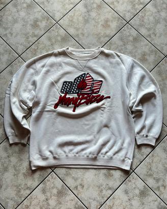 Felpa Crewneck Johnny Blaze XL Bianca Vintage Uomo