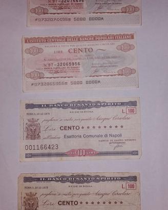 4 assegni circolare anni 70