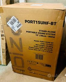 Cassa portatile IBIZA 15" 800W + 2 microfoni NUOVA