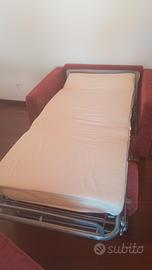 Divano letto 2 posti con rete e materasso