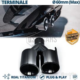 Terminale Scarico DOPPIO Tondo Auto TITANIO NERO
