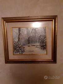 Quadro paesaggio nevicata