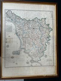 Antica carta geografica della Toscana