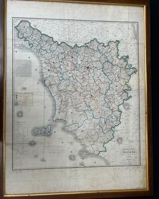 Antica carta geografica della Toscana