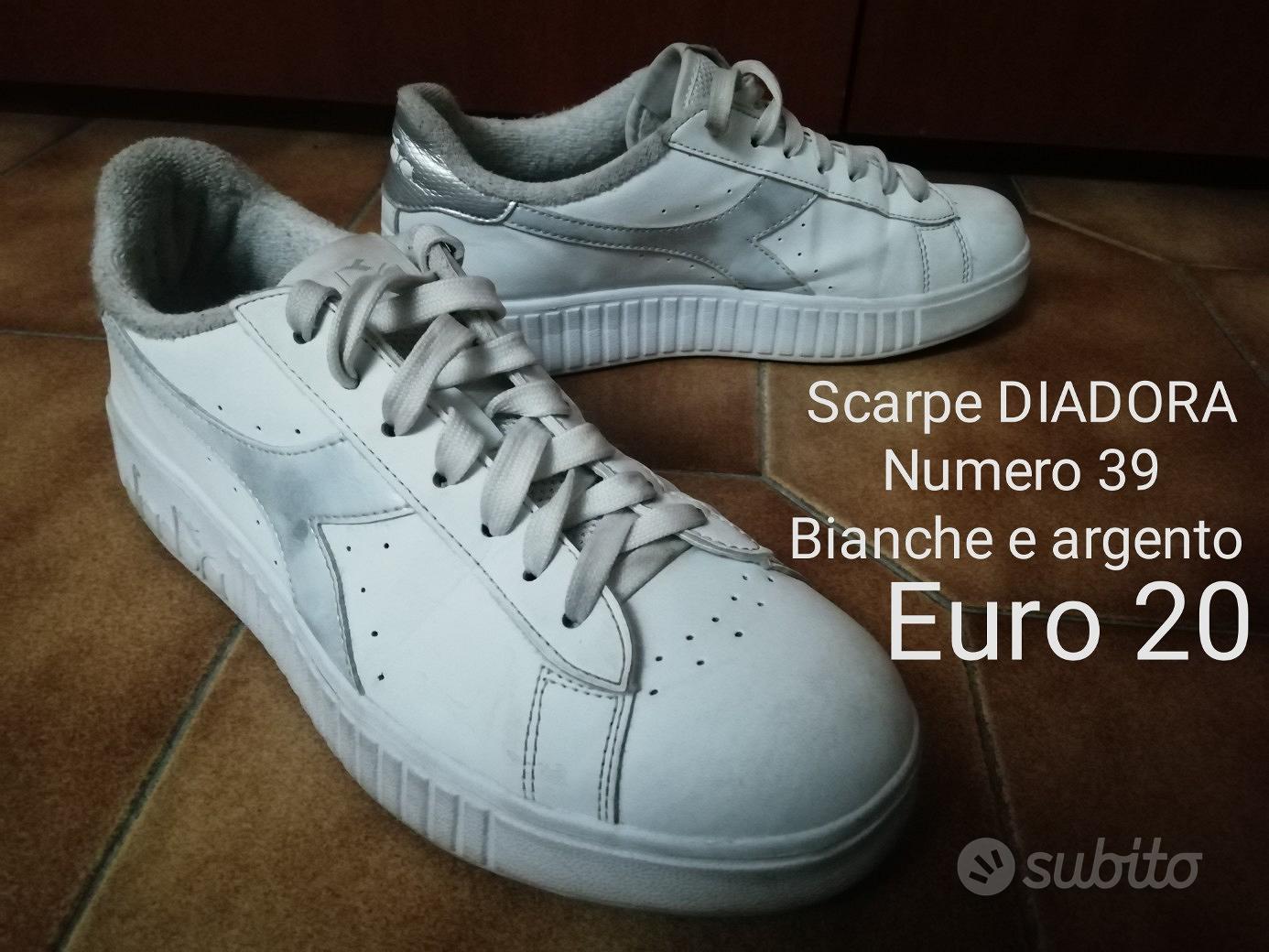 Scarpe diadora outlet bianche e argento