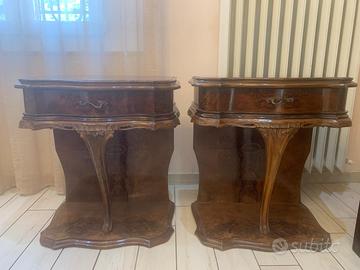 Coppia comodini vintage anni ’50 in radica