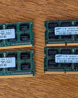 RAM per portatili - 1x4GB - 4x2GB - 1x1GB