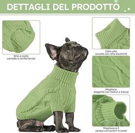 Maglione per Cane Verde Caldo - Taglia XS
