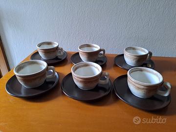 Set 6 tazzine da caffè beige ceramica Laveno 70