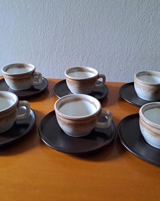 Set 6 tazzine da caffè beige ceramica Laveno 70