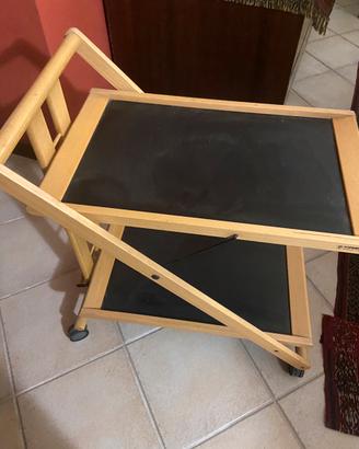 Carrello portavivande, richiudibile , in legno