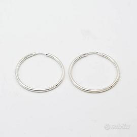 Orecchini a cerchio in argento 925 tubolari I.10