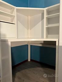 Scrivania angolare ikea con ripiano e calamite