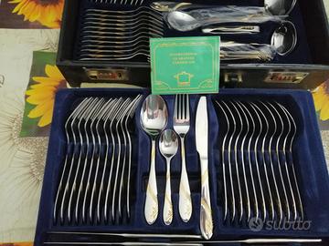 Set Completo Posate Acciaio 18/10 Inox filo d'or