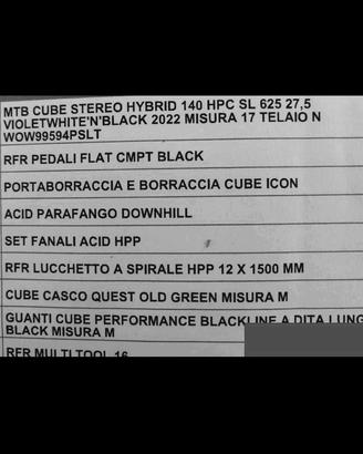 e-bike CUBE MTB stereo Hybrid 140 SL