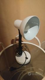 Lampada da scrivania flessibile bianca 