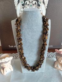 collana donna vintage occhi di tigre 