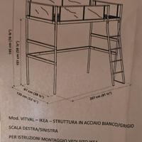Struttura letto singolo a soppalco Vital IKEA