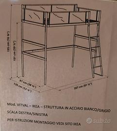 Struttura letto singolo a soppalco Vital IKEA