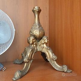 Appendiabiti da terra Hollywood Regency in ottone