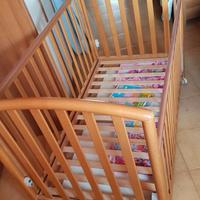 LETTINO IN LEGNO PALI, MARRONE COMPLETO