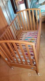 LETTINO IN LEGNO PALI, MARRONE COMPLETO