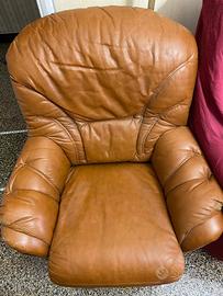 Poltrona pelle marrone
