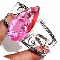 Bracciale in argento 925 con vera tormalina rosa