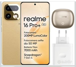realme 16 pro plus con auricolari cover e carica