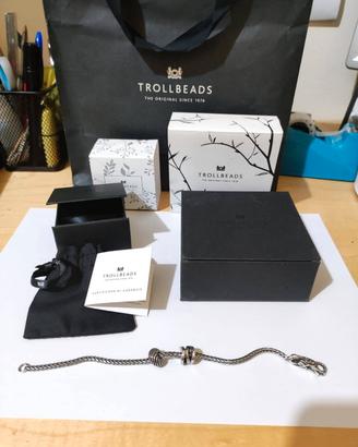 Trollbeads bracciale completo di chiusura  2 beads