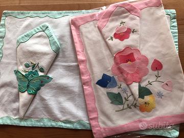 2 tovagliette vintage da colazione, fine anni '60