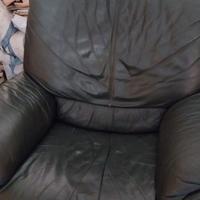 Poltrona reclinabile in pelle vera