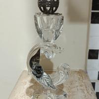 Scultura vetro di Murano e decori bagnati Argento