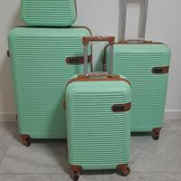 set valigie viaggio abs verde