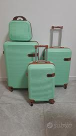 set valigie viaggio abs verde