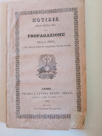 Notizia sull opera pia della propagazione della fe