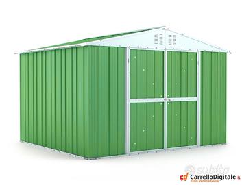 Box capanno giardino Acciaio 327x269 verde chiaro