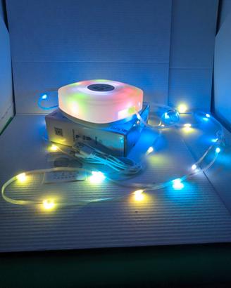 Ghirlanda 5m luci RGB ricaricabile con APP animaz