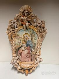 Acquasantiera madonna con bambino