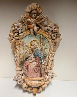 Acquasantiera madonna con bambino