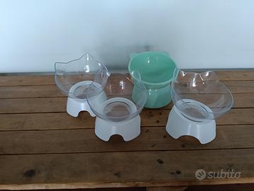 4 ciotole gatto rialzate